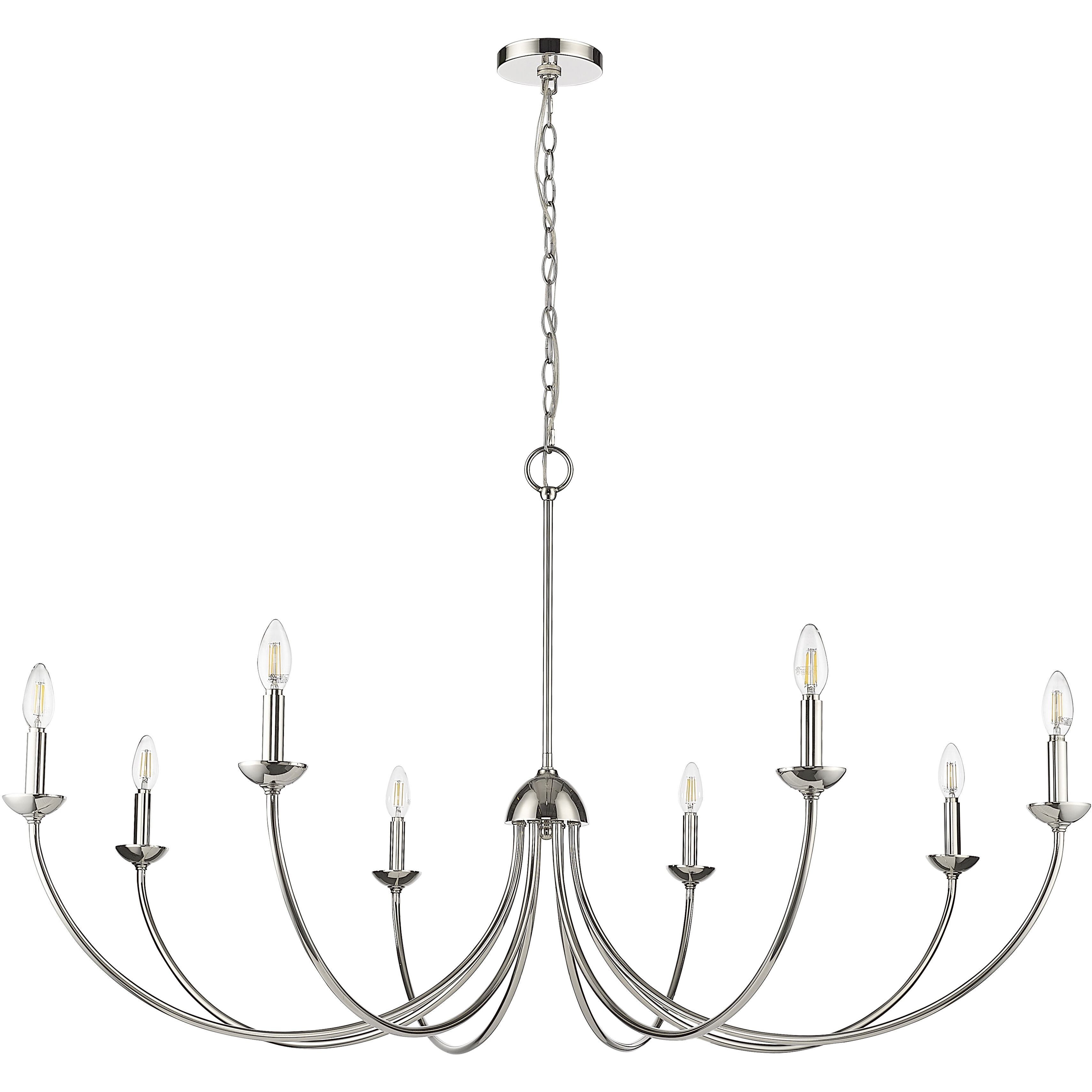 Huxley 8 Light 52 inch Polished Nickel Chandelier Ceiling Light